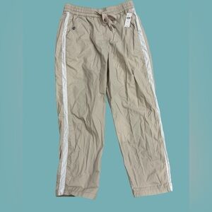 NEW Anthropologie M Maeve Side Stripe Pants NWT Lightweight Spring Chino Khaki